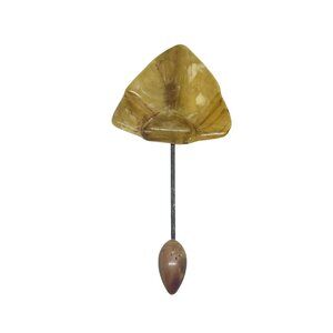 Vintage Amber Glass Hat Pin With Teardrop End